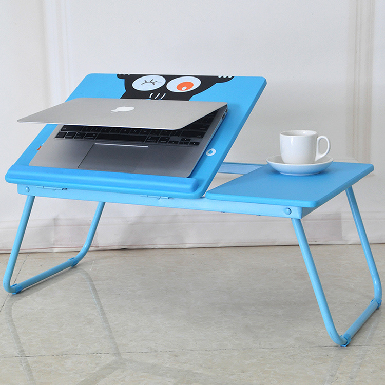 Adjustable Portable Iron Wood Foldable Laptop Desk For Bed