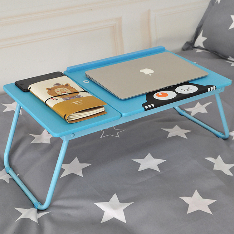 Adjustable Portable Iron Wood Foldable Laptop Desk For Bed