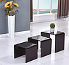 GLASS  BLACK NESTING TABLE