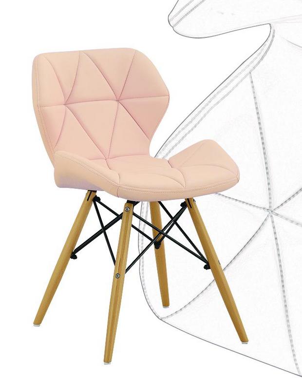 Upholstered chair with wood or metal transfer legs dining chair