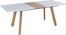 MDF high gloss hot transfer metal leg dining table