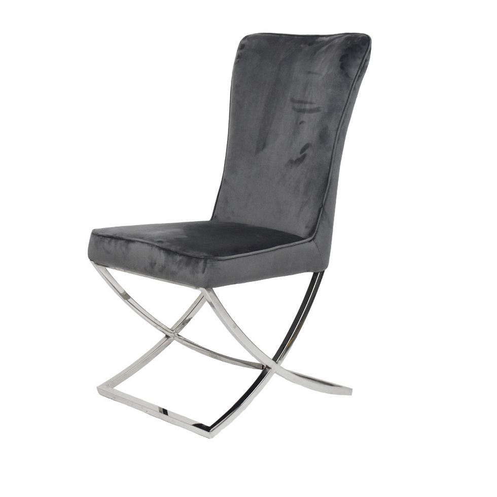 luxury modern stainless steel dining chair