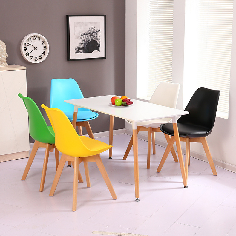 PP seat PU cushion nature beech wood legs chair PP02-T02