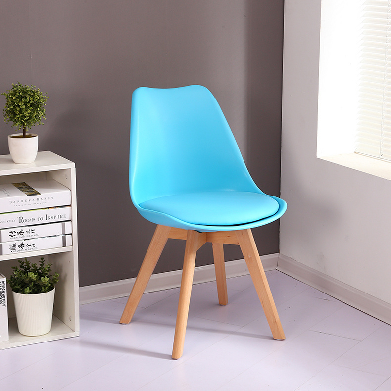 PP seat PU cushion nature beech wood legs chair PP02-T02