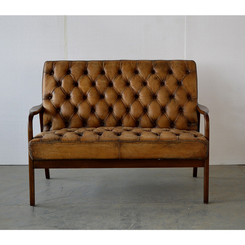 NC0332 leather two seater sofa chair