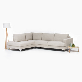 1002 Modern White Minimalist Feather Sectional Chair