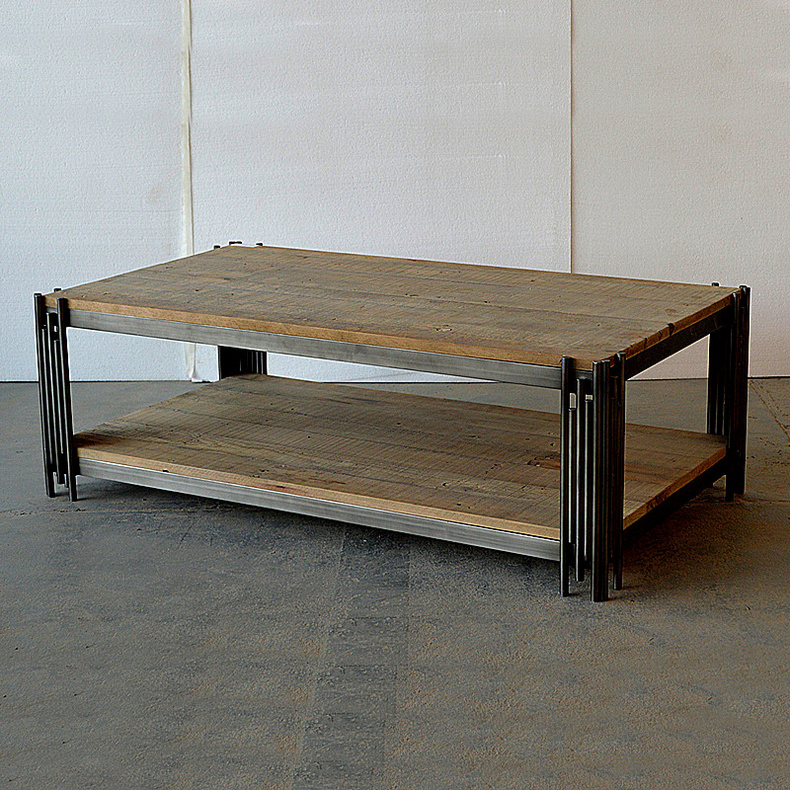 N2019011 metal and wooden coffee table