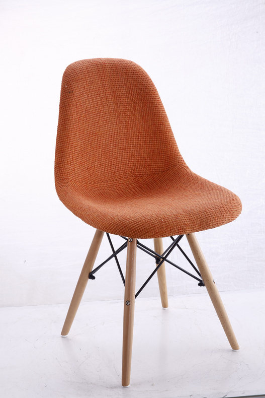 fabric surface with wood legs dining chair