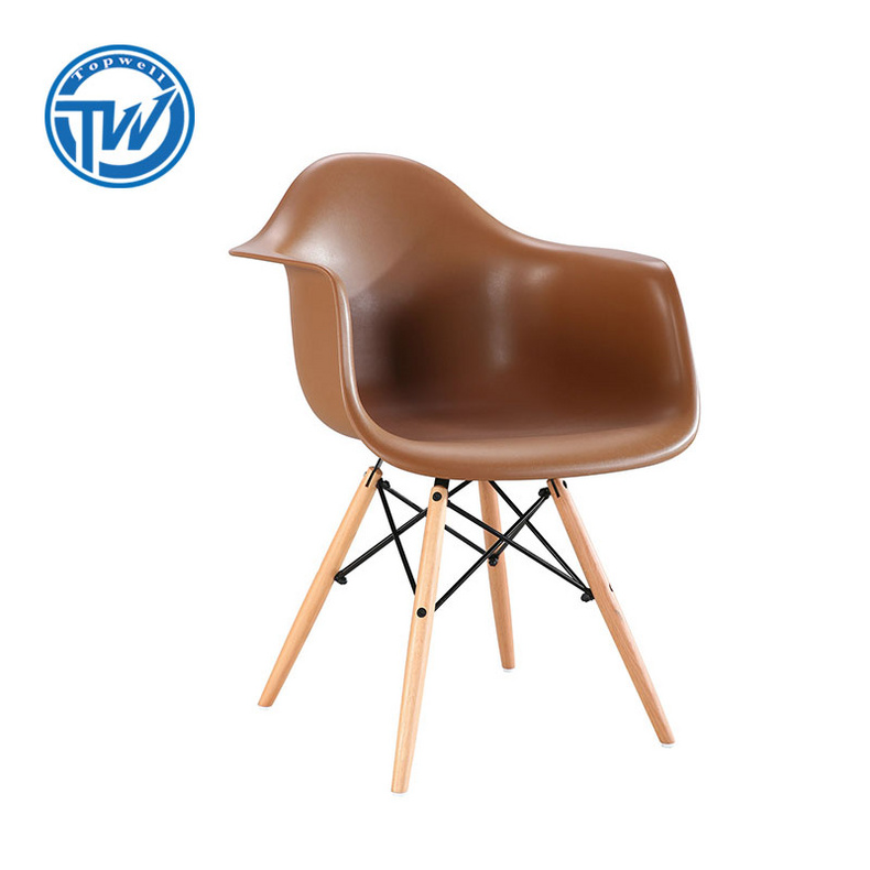 DC-6082 TopWell Dining chair Plastic chair with Wooden Legs