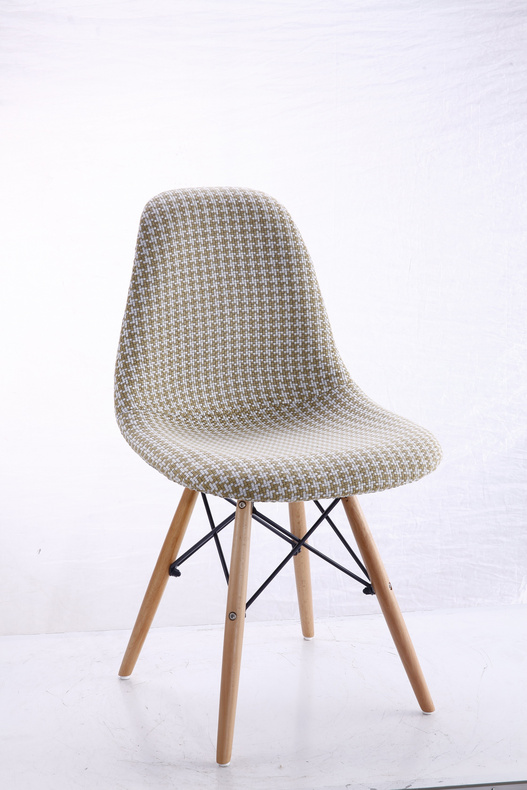 fabric surface with wood legs dining chair