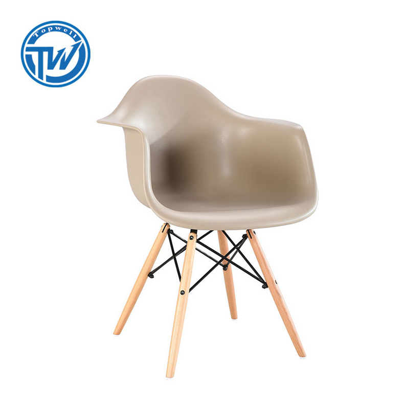 DC-6082 TopWell Dining chair Plastic chair with Wooden Legs