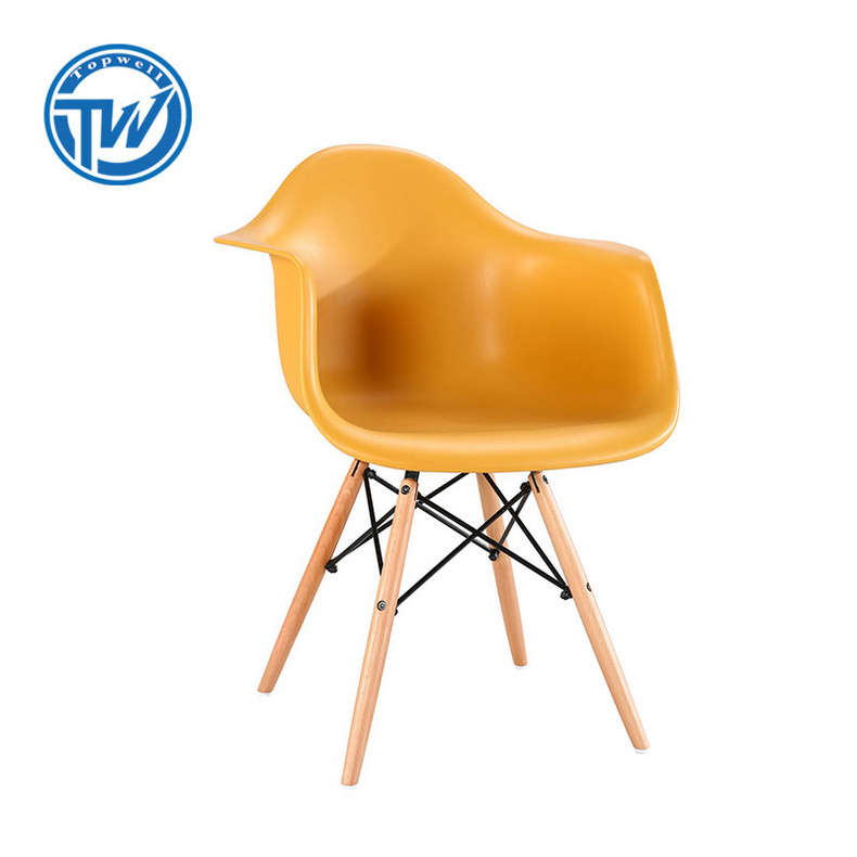 DC-6082 TopWell Dining chair Plastic chair with Wooden Legs