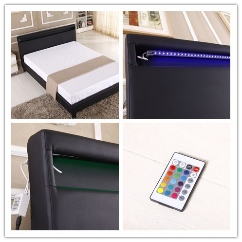 Mordern simple bed frame with light