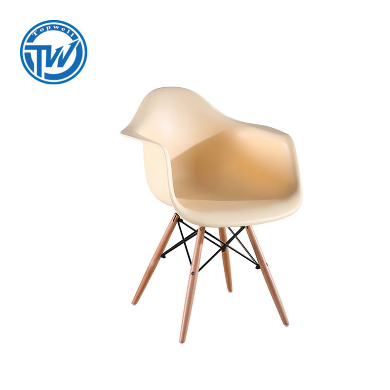 DC-6082 TopWell Dining chair Plastic chair with Wooden Legs