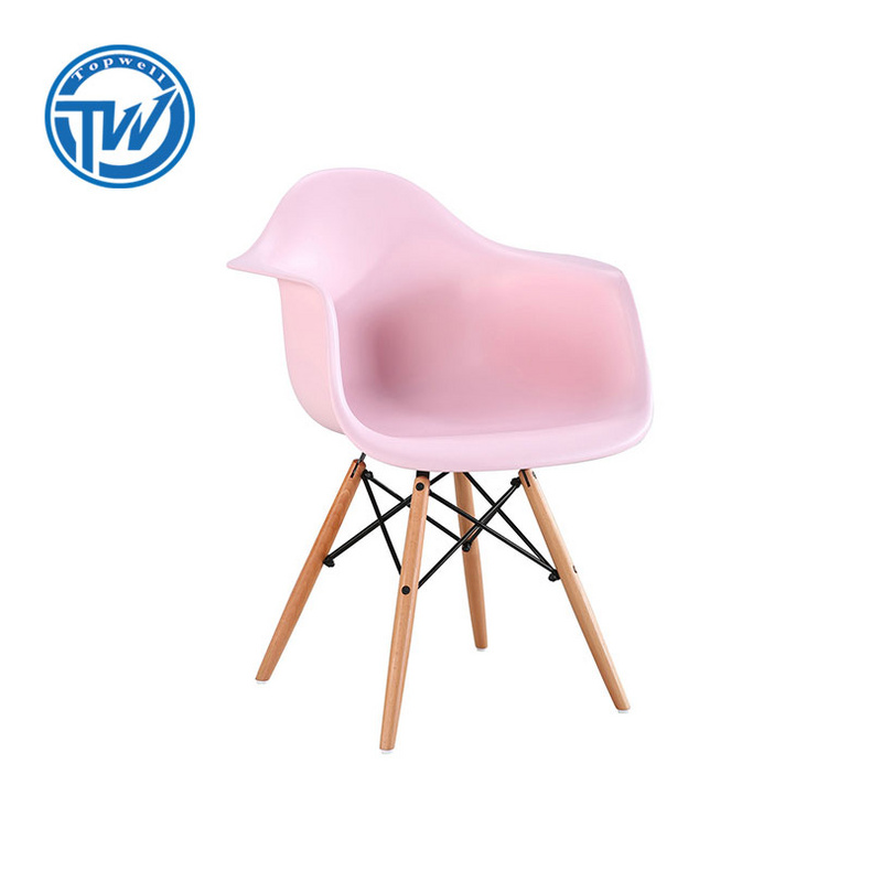 DC-6082 TopWell Dining chair Plastic chair with Wooden Legs