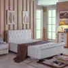leather bed Italy design white