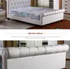 leather bed Italy design white