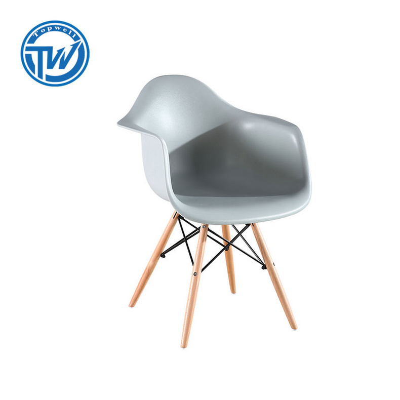 DC-6082 TopWell Dining chair Plastic chair with Wooden Legs