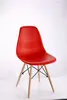 Plastic chair with wood legs