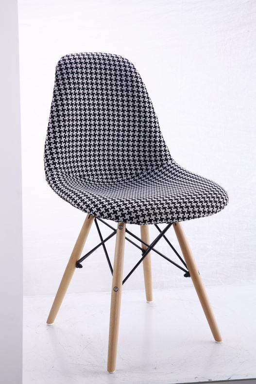 fabric surface with wood legs dining chair