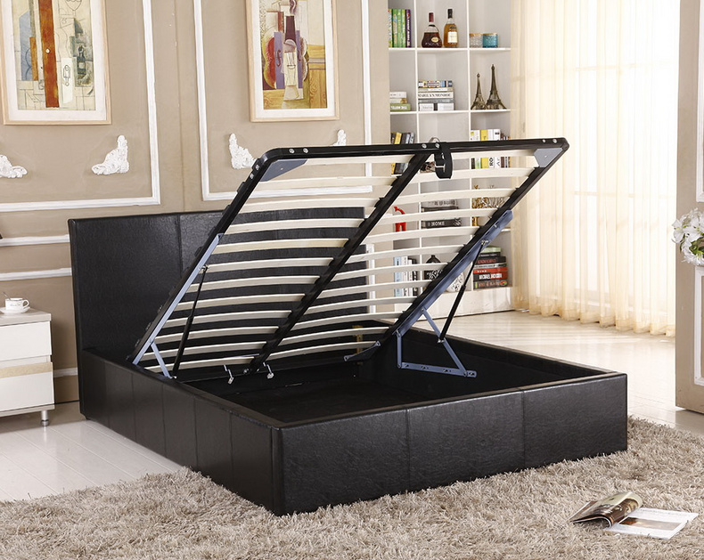 leather bed with storage