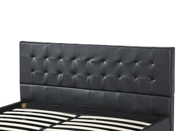 bed black leather with storage