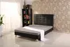 black leather bed