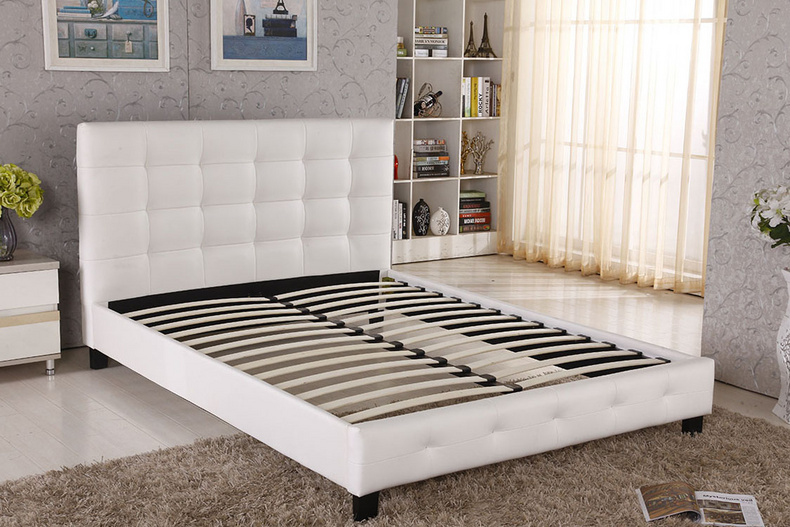 bed frame Mordern  white PU leather