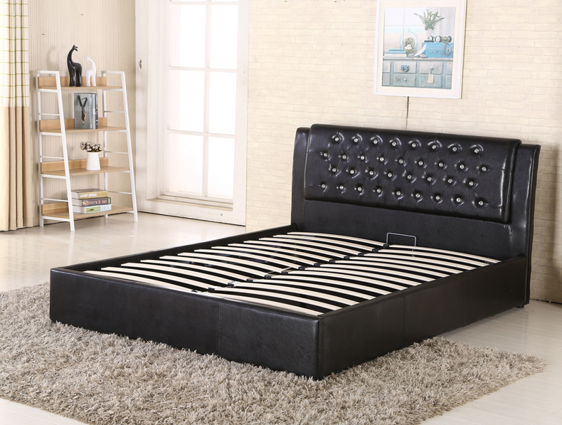 leather bed with storage