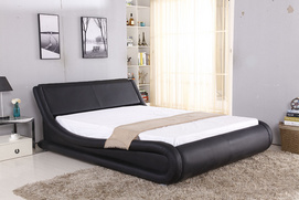 Fashion bed in black PU