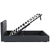 bed black leather with storage