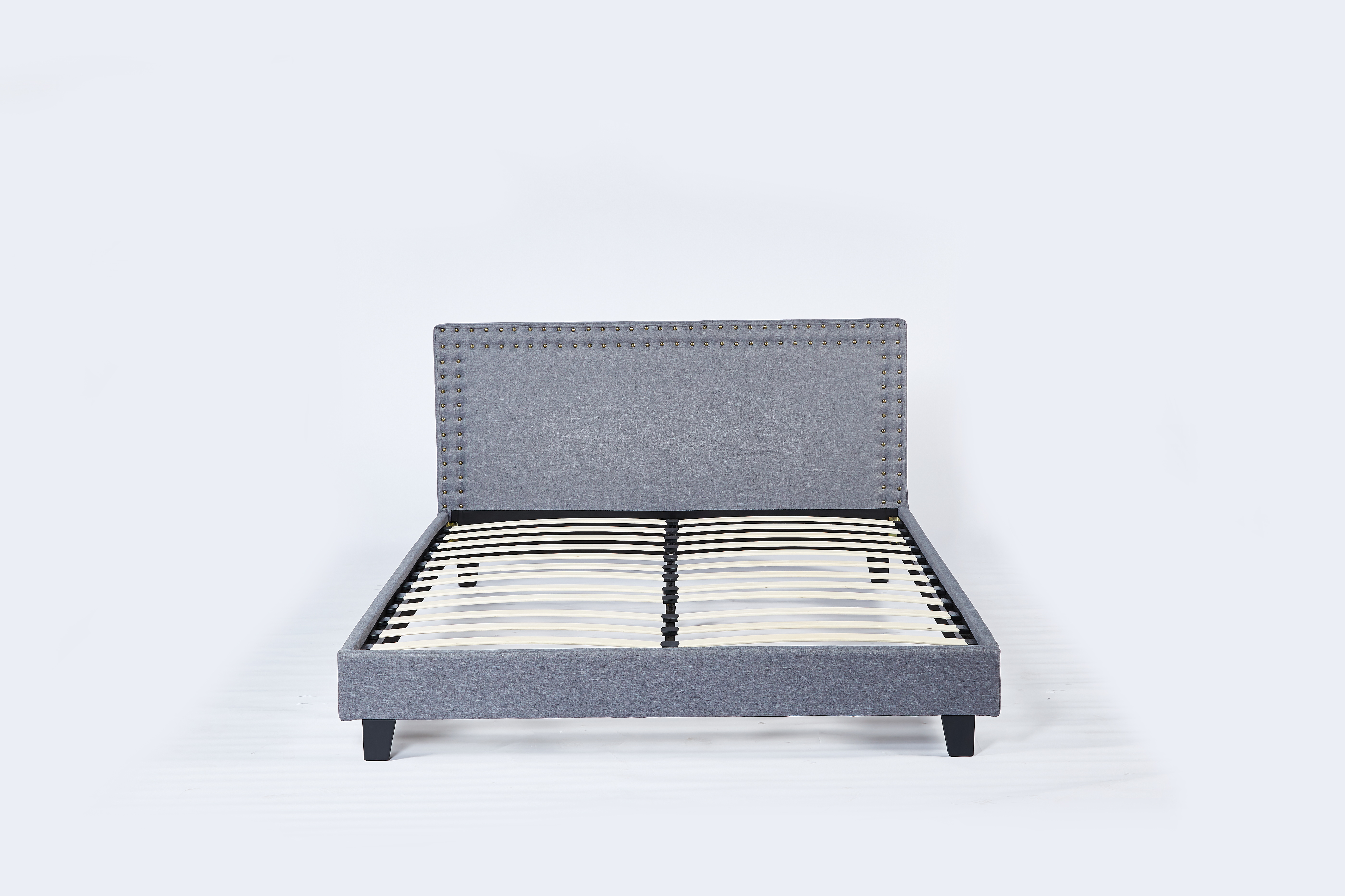Fabric bed in grey color