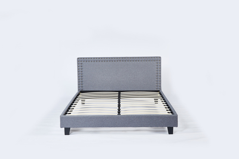 Fabric bed in grey color