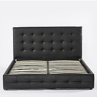 storage bed Mordern black leather