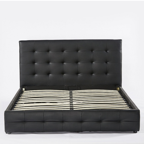 storage bed Mordern black leather
