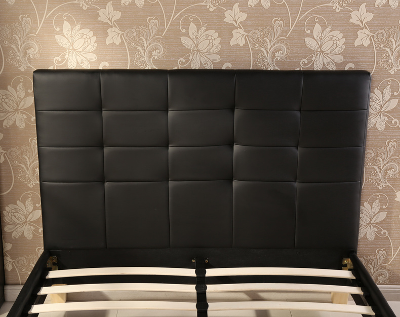 black leather bed