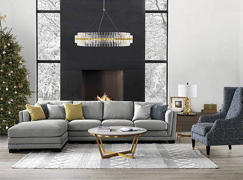 FABRIC CORNER SOFA+CHAIR SET-KS8928