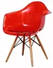 plastic chair with wood legs