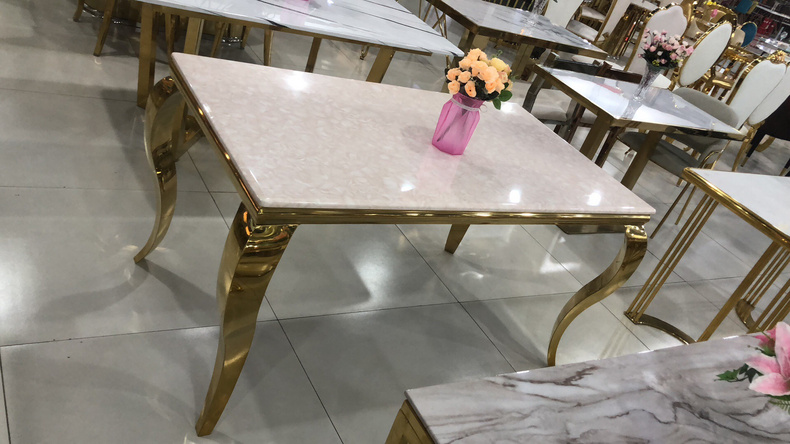luxury modern dining table stainless steel