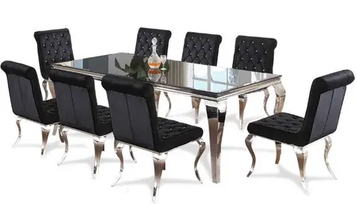 luxury modern dining table stainless steel