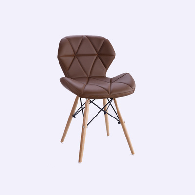 Upholstered chair with wood or metal transfer legs dining chair