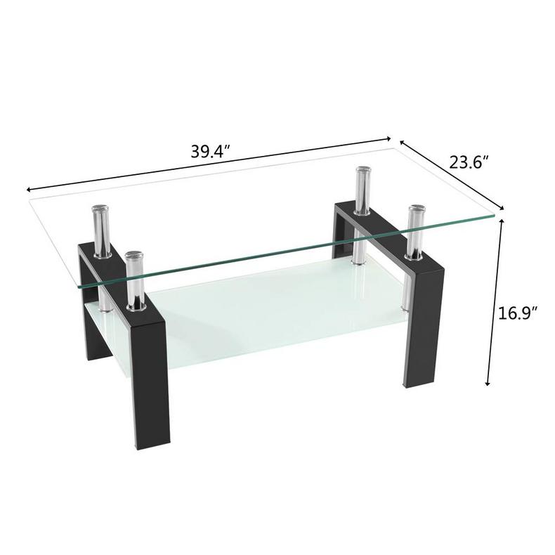 cafe bar furniture leisure metal leg  glass coffee table