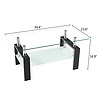 cafe bar furniture leisure metal leg  glass coffee table