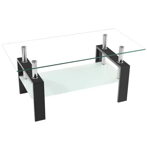 cafe bar furniture leisure metal leg  glass coffee table