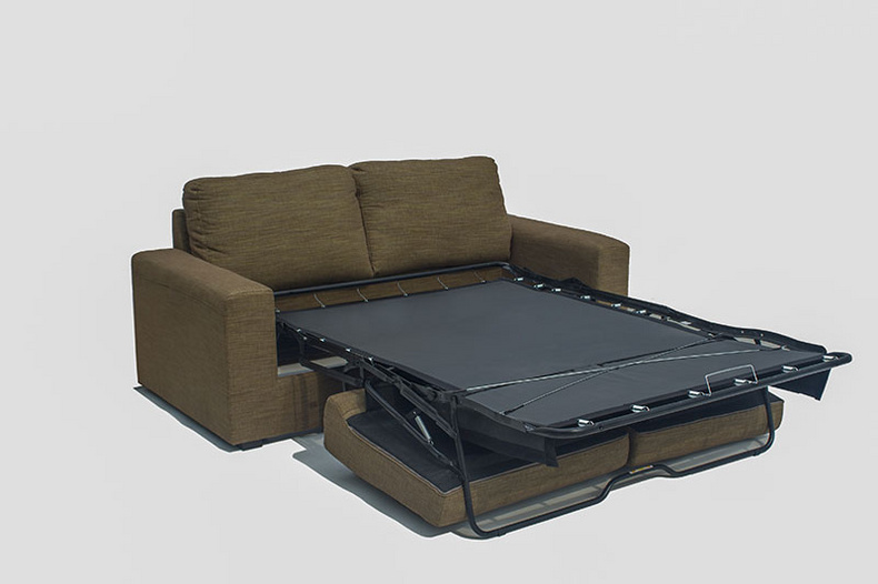 Bi-fold sofa bed mechanism