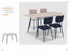 MDF Dining Table and PU/Fabric Chairs  A13 H89