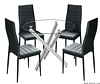 8mm tempered glass round dining table modern 4 seater set