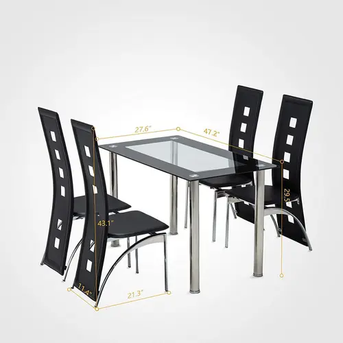 modern style furniture glass top home kitchen dining room table