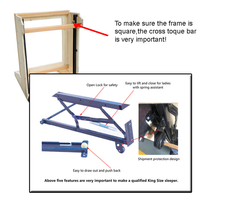 One stage draw out sofa bed mechanism