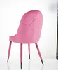 Fashionable velvet chair with metal legs